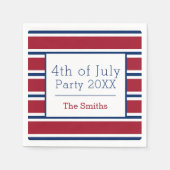 Red White Blue Striped 4 juli Summer Cocktail Servet (Voorkant)
