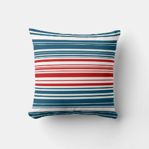 Red White Blue Striped Patroon Kussen