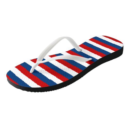 Red White Blue Striped Patroon Teenslippers (Schuin)
