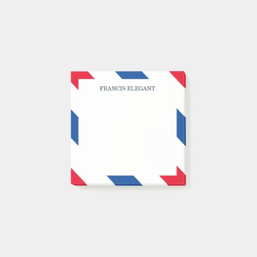 Red White Blue Striped Personated Post It Notes (Voorkant)