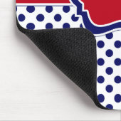 Red White Blue Striped Polka Dots Mousepad Muismat (Hoek)