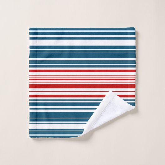 Red White Blue Striped Washandje (Wasdoekje)