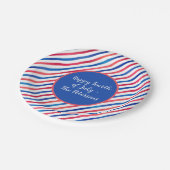 Red White Blue Stripes USA Patriotic Papieren Bordje (Gekanteld)