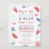 Red White Blue Summer Baby Sprinkle nodigt Kaarten (Voorkant)