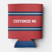 Red White Blue Team Jersey Stripes om mensen te pe Blikjeskoeler (Voorkant)