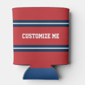 Red White Blue Team Jersey Stripes om mensen te pe Blikjeskoeler (Achterkant)