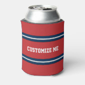Red White Blue Team Jersey Stripes om mensen te pe Blikjeskoeler (Blikje Achterkant)