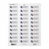 Red White Blue Texas State Flag op 4 juli Etiket (Full Sheet)