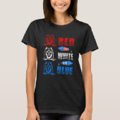 Red White Blue Three Cute Chow Chow 4th July Ameri T-shirt (Voorkant)