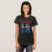 Red White Blue Three Cute Chow Chow 4th July Ameri T-shirt (Voorkant volledig)