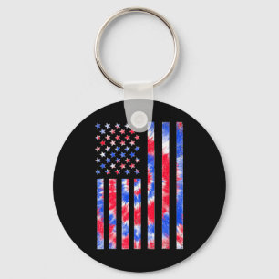 Red White Blue Tie Dye American Flag 4th O Sleutelhanger