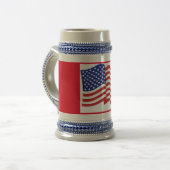 Red White Blue US vlag Patriotic Beer Stein Bierpul (Voorkant links)