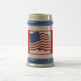 Red White Blue US vlag Patriotic Beer Stein Bierpul