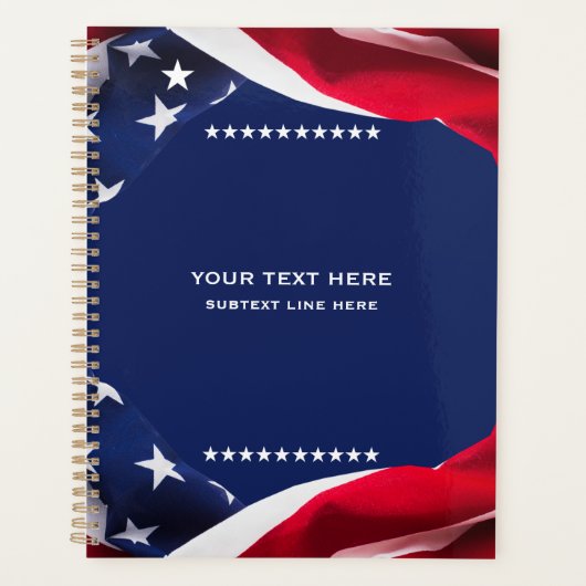 Red White & Blue-USA Flag Stars And Stripes 4 Planner (Voorkant)