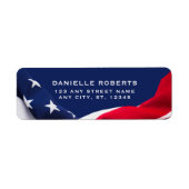 Red White & Blue-USA Flag Stars And Stripes Etiket (Voorkant)