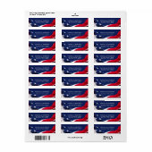 Red White & Blue-USA Flag Stars And Stripes Etiket (Full Sheet)
