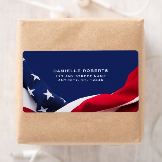 Red White & Blue-USA Flag Stars And Stripes Etiket (Insitu)