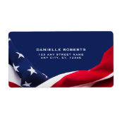Red White & Blue-USA Flag Stars And Stripes Etiket (Voorkant)