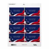 Red White & Blue-USA Flag Stars And Stripes Etiket (Full Sheet)