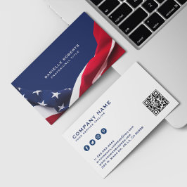 Red White & Blue-USA Flag Stars And Stripes Visitekaartje