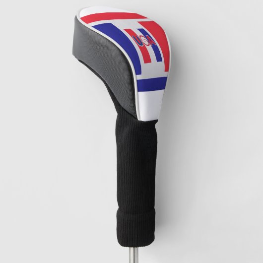 Red White Blue USA Golf Driver Hoesje Golfheadcover (Schuin)