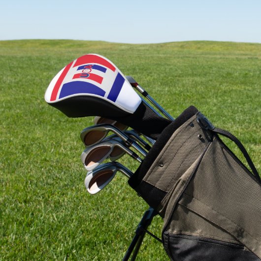 Red White Blue USA Golf Driver Hoesje Golfheadcover (Insitu)