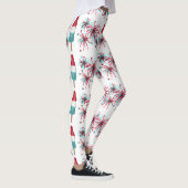 Red White Blue USA Patriotic Rocket Pop Fireworks Leggings (Rechts)