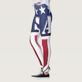 Red, White Blue USA Shield with Stars Leggings (Links)