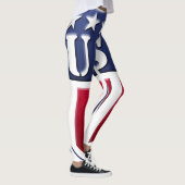 Red, White Blue USA Shield with Stars Leggings (Rechts)