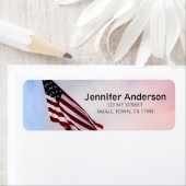 Red White Blue USA Vlag op 4 juli Etiket (Insitu)