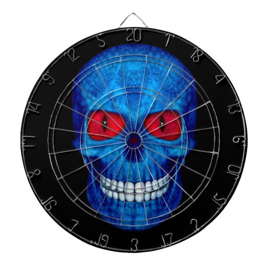 Red White Blue USA Zombie Skull Cage Dartboards Dartbord (Voorkant)