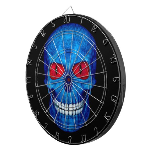 Red White Blue USA Zombie Skull Cage Dartboards Dartbord (Voorkant Rechts)