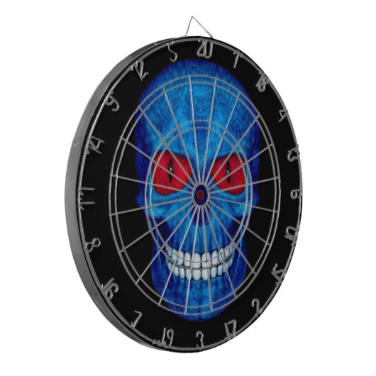 Red White Blue USA Zombie Skull Cage Dartboards Dartbord (Voorkant Links)