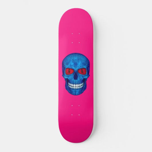 Red White Blue USA Zombie Skull Pink Skateboard (Voorkant)