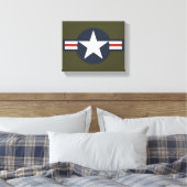 Red White Blue USAAF-insignia Star Bars Canvas Afdruk (Insitu (Slaapkamer))