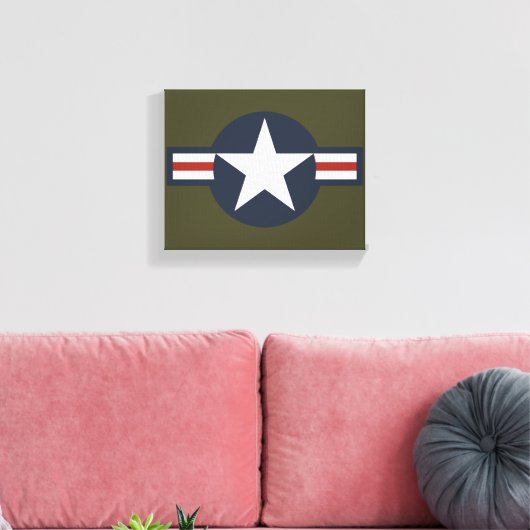 Red White Blue USAAF-insignia Star Bars Canvas Afdruk (Insitu (Woonkamer))