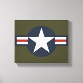 Red White Blue USAAF-insignia Star Bars Canvas Afdruk (Voorkant)