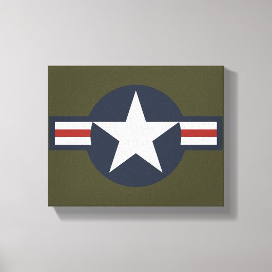 Red White Blue USAAF-insignia Star Bars Canvas Afdruk (Voorkant)