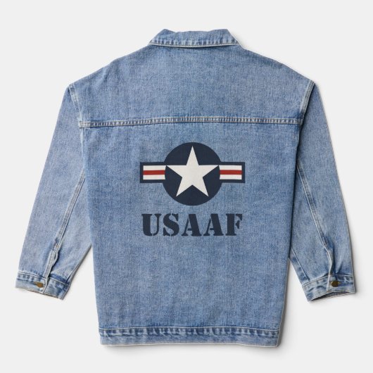  Red White Blue USAAF-insignia Star Bars Denim Jacket (Achterkant)