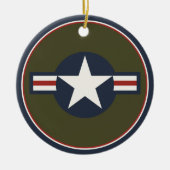  Red White Blue USAAF-insignia Star Bars Keramisch Ornament (Voorkant)