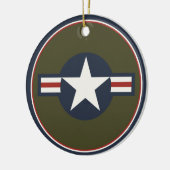  Red White Blue USAAF-insignia Star Bars Keramisch Ornament (Links)