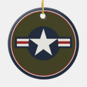  Red White Blue USAAF-insignia Star Bars Keramisch Ornament (Achterkant)