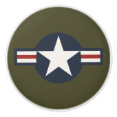  Red White Blue USAAF-insignia Star Bars Keramische Knop (Voorkant)
