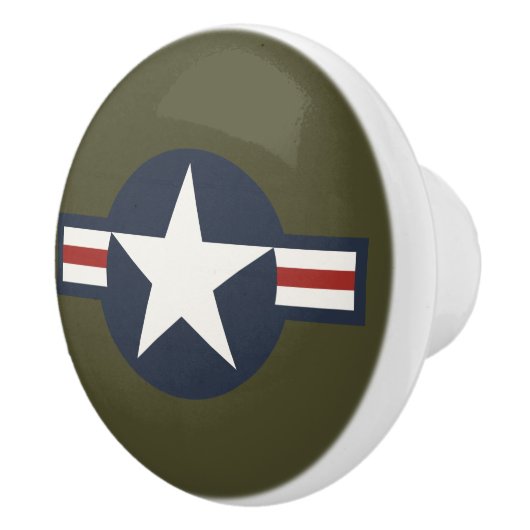  Red White Blue USAAF-insignia Star Bars Keramische Knop (Rechts)