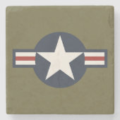  Red White Blue USAAF-insignia Star Bars Stenen Onderzetter (Voorkant)