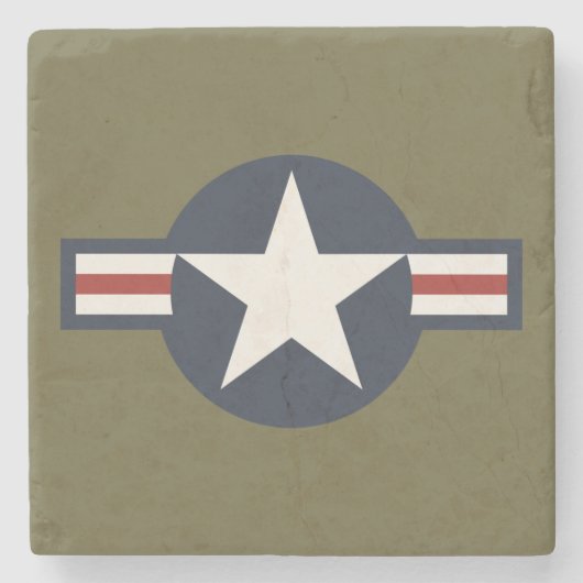  Red White Blue USAAF-insignia Star Bars Stenen Onderzetter (Voorkant)