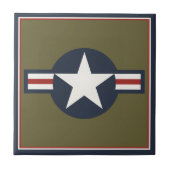  Red White Blue USAAF-insignia Star Bars Tegeltje (Voorkant)