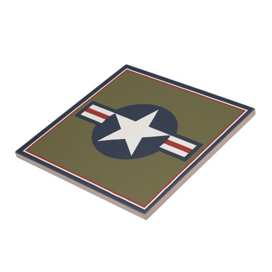  Red White Blue USAAF-insignia Star Bars Tegeltje (Zijkant)