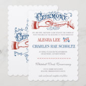 Red White Blue Victoriaans Typografie Kaart (Voorkant / Achterkant)