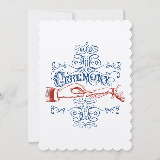 Red White Blue Victoriaans Typografie Kaart (Achterkant)